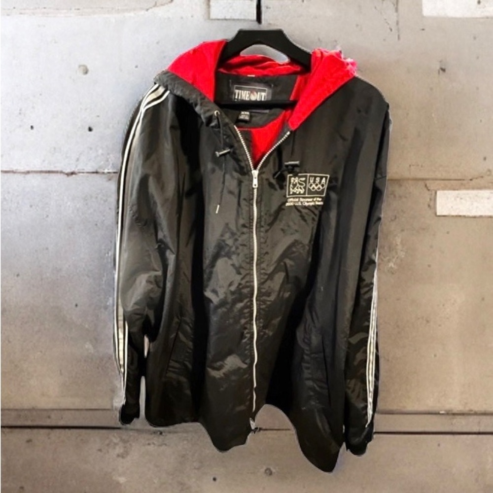 Mens Olympic Jacket Vintage from 2000. Size XXL Lined Black with White